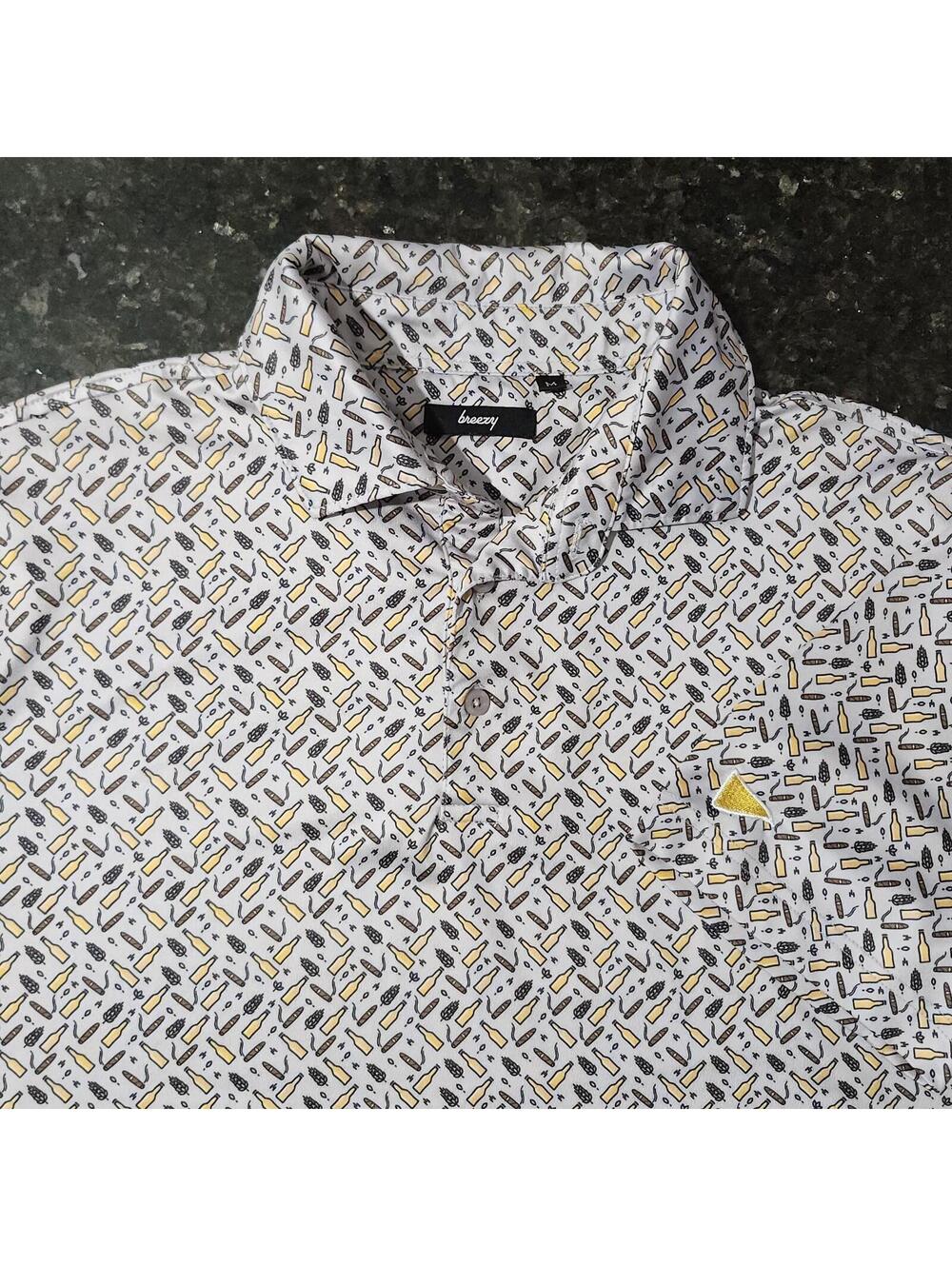 Breezy Stogies Suds Golf Polo Shirt Performance Stretch All Over Mens Medium